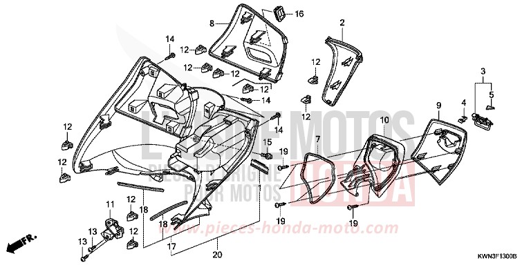 INNER COVER for PCX 125 CANDY ROSY RED (R340) from 2012